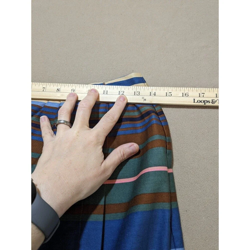 Bechamel Vintage Women's Cotton Multi-Color Stripped Wrap Around Skirt Size 8 - Picture 9 of 10